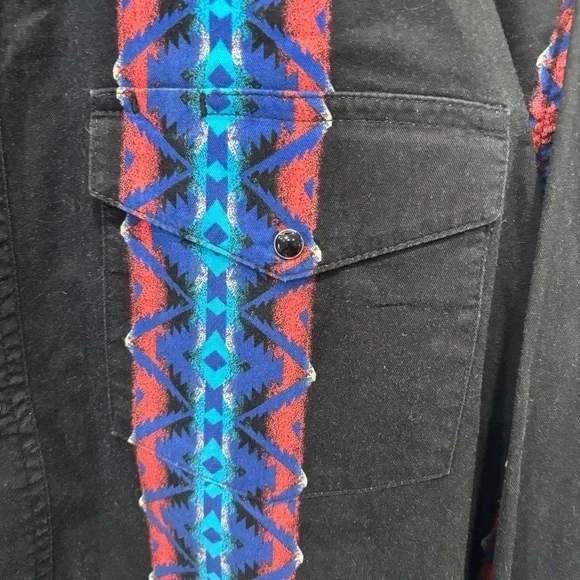 Rustler By Wrangler Vintage Pearl Snap Button Down Shirt Men’s Size XL - Picture 5 of 12